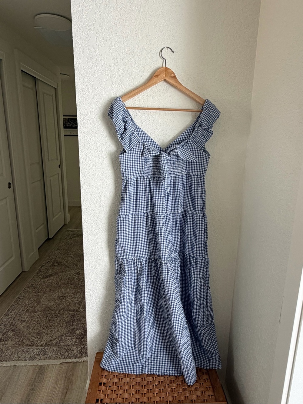 Old Navy Blue Gingham Ruffle Strap Maxi Dress - Picture 5 of 6